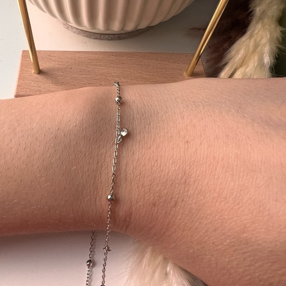 Minimalist dots and drops sterling silver necklace - Picture 7 of 9